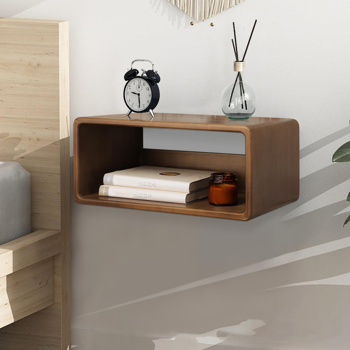 Wooden Shelf Wall Mount Floating Nightstand