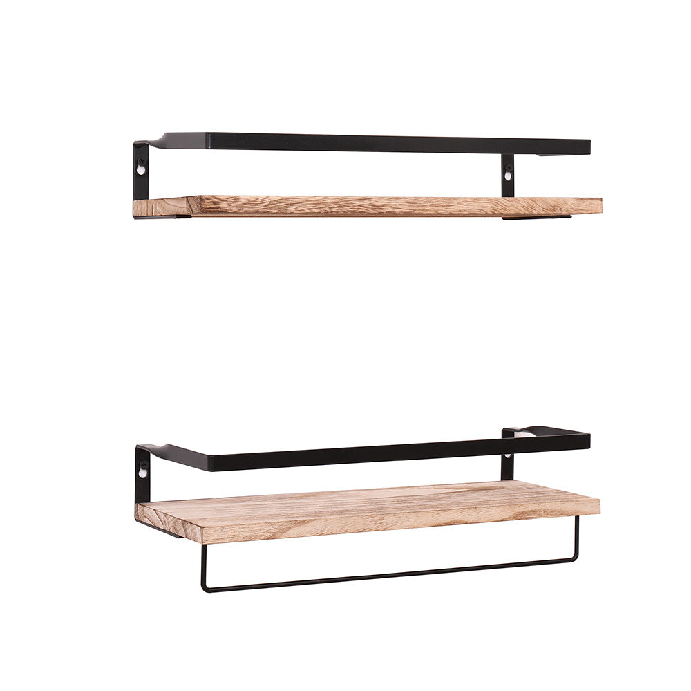 Bathroom Wall-mounted Floating Shelf With Towel Bar